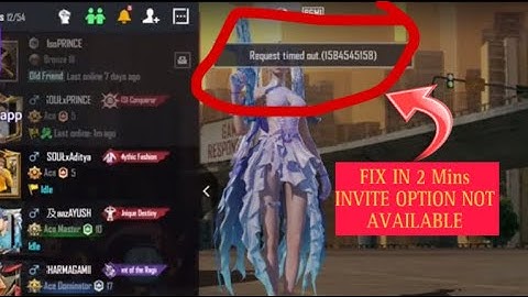 INVITE OPTION NOT SHOWING | REQUEST TIMEOUT | How to fix this issue | Problem Solved ?