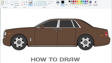 How to draw Rolls Royce Car in Computer | Car Drawing. #mspaintdrawing #CarDrawing