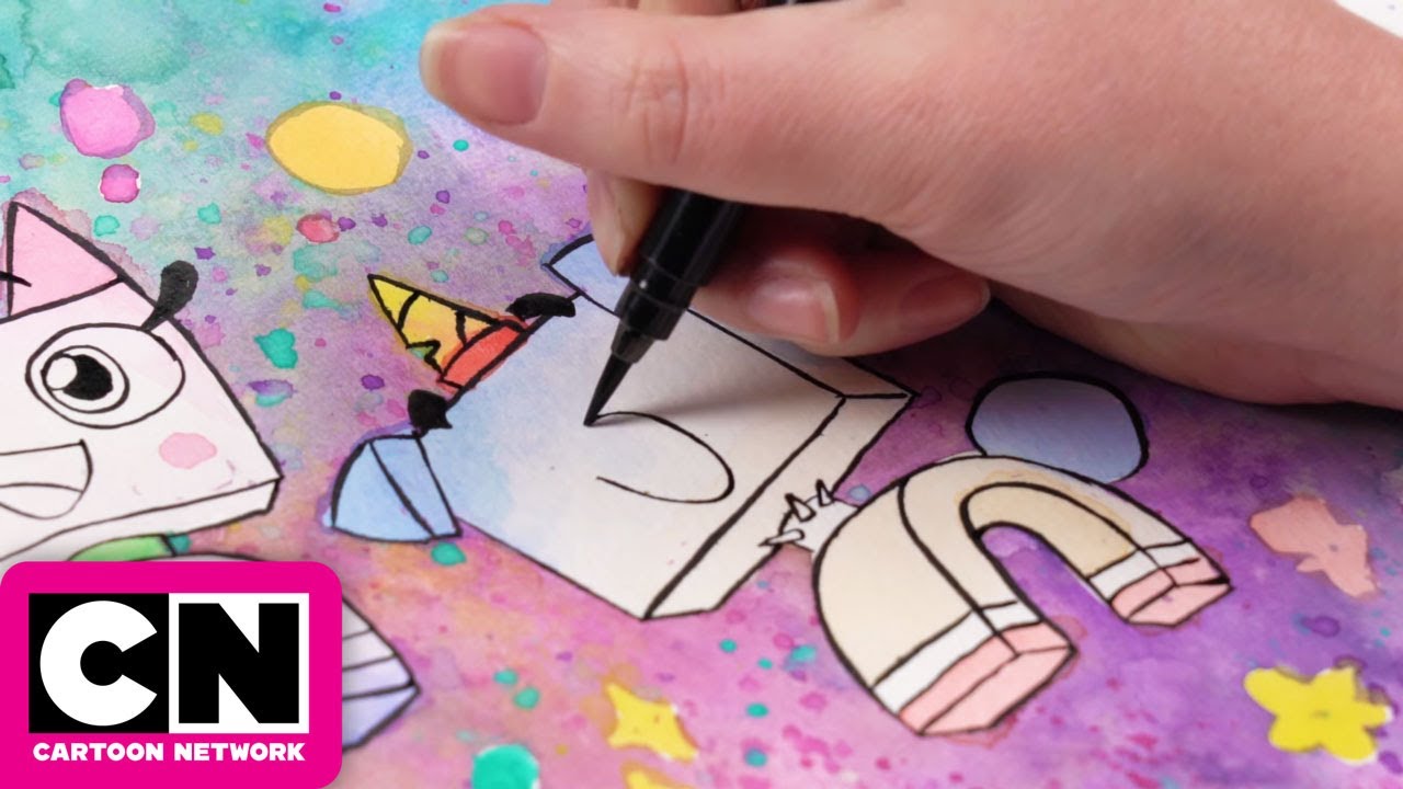 Unikitty Watercolor Splash Drawing Cartoon Network Youtube