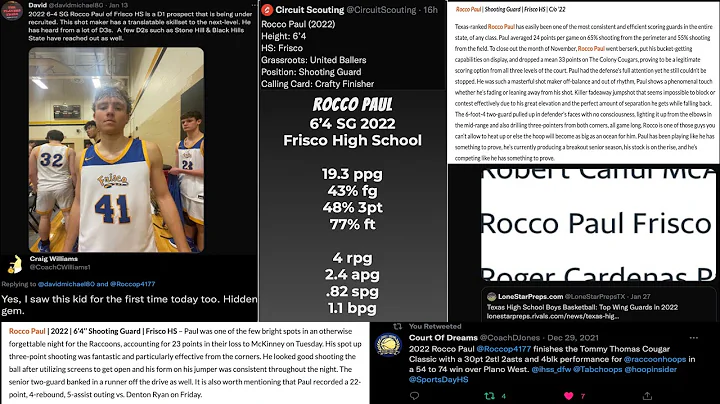 Rocco Paul Basketball District Highlights (so far)...