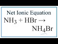 Net Ionic Equations and Ammonia