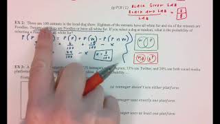 Statistics SPRING--Chapter 4.3 & 4.4 (Venn Diagrams/Contingency Tables/Conditional Probability) MORE
