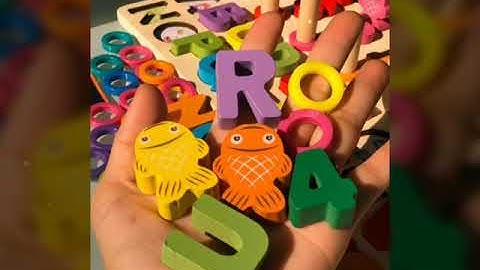 Câu cá ghép chữ số gỗ | Đồ chơi học ghép chữ cái số thả vòng kèm câu cá | Thái Vân Toys