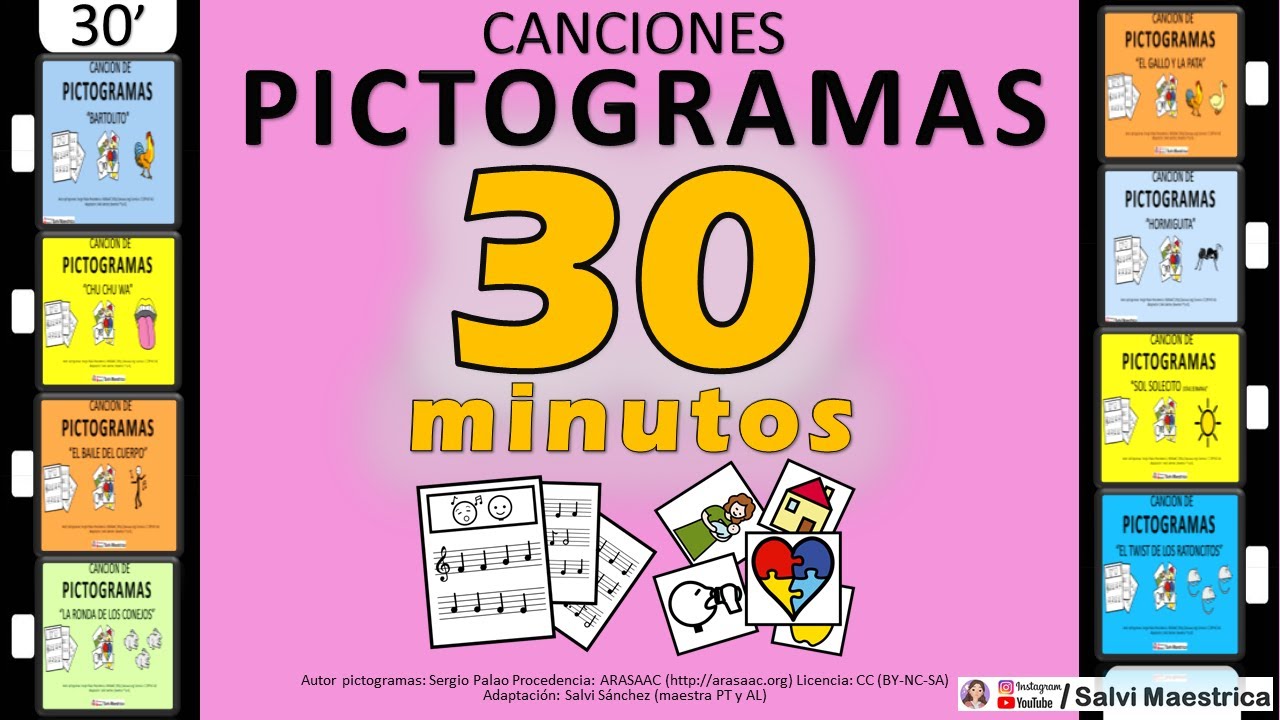La VACA LOLA y Otras canciones media HORA⌚😊🕺🥳💃 PICTOGRAMAS/ CANCIONES infantiles