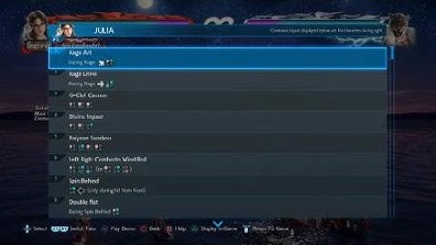 TEKKEN 7 Julia Chang Move List