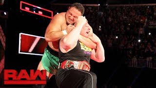 Samoa Joe traps Brock Lesnar in the Coquina Clutch: Raw, June 26, 2017