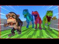 Funny monkey run away from T-rex clan | Mammoth life
