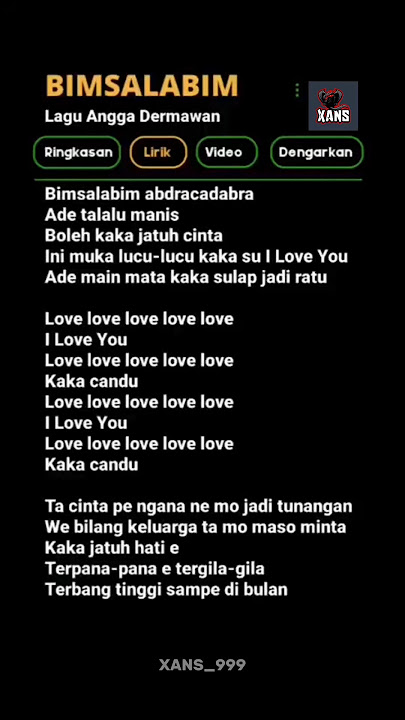 LIRIK LAGU BIMSALABIM #liriklagu #music #trending #shorts