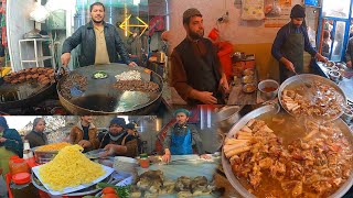 Breakfast in Kabul Afghanistan | Siri Paye | Kabuli pulao | Channa | Liver fry | Street food