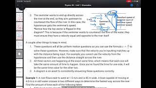 Physics 20 - Kinematics Lesson 9 - Relative Motion