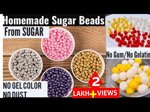 DIY Sugar Beads, How to make cheapest edible Pearls l Cake Decoration  sparkling sugar sprinkle balls 