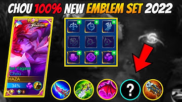NEW EMBLEM SET 2022 AND BUILD HIGH DAMAGE! | CHOU PRO META GAMEPLAY HAZA | Mobile Legends