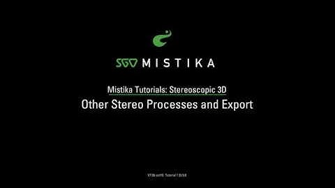 Sgo Mistika Exporting and other Stereo functions