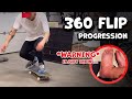 My TRE FLIP / 360 Flip Progression! *WARNING* INJURY-ENDING / 6 Month Skateboarding Progression