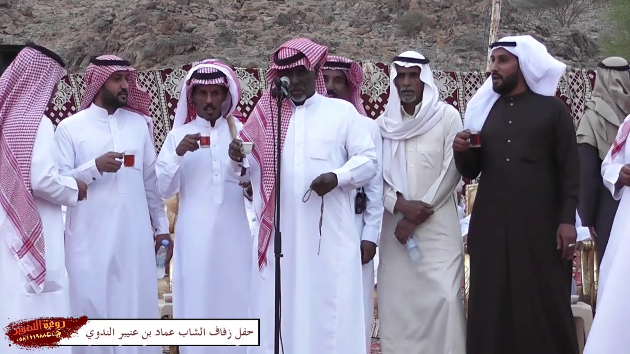 كامل مقالط القبائل ولحظات وصول العريس الشاب عماد بن عنيبر الندوي لمقر الحفل