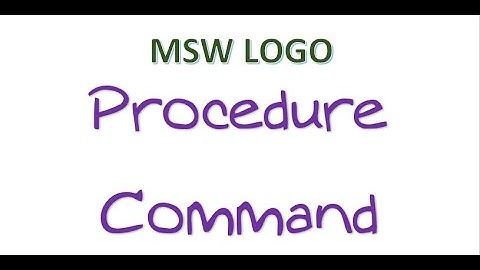 MSW LOGO Tutorial in Hindi || Part 8 || Procedure Command