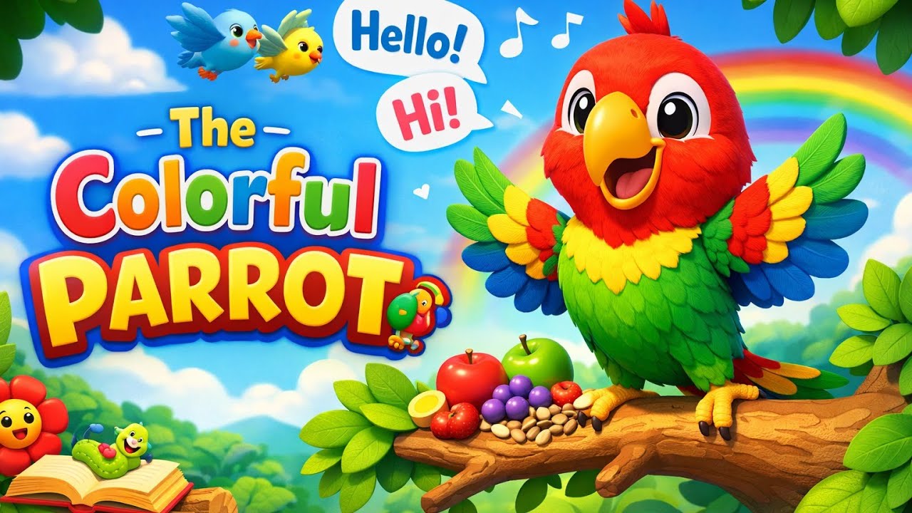 Parrot Poem for Kids 🦜 | Tota Nazam | Roman Urdu Kids Poem | Cute Nursery Rhyme