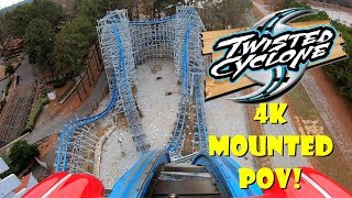 Twisted Cyclone - Six Flags Over Georgia - FRONT ROW MOUNTED POV IN 4K!