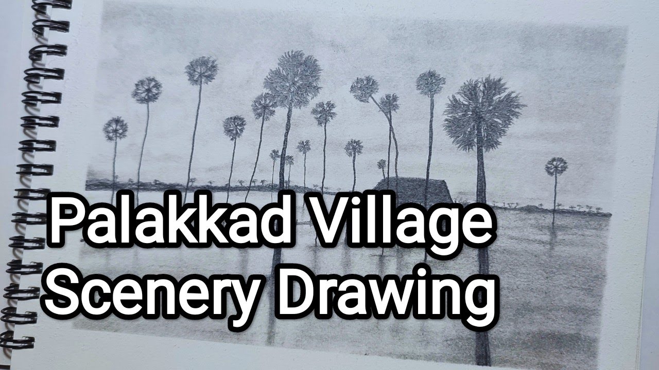 Pencil Drawing Village Scenery Easy Drawing For Beginners Palakkad