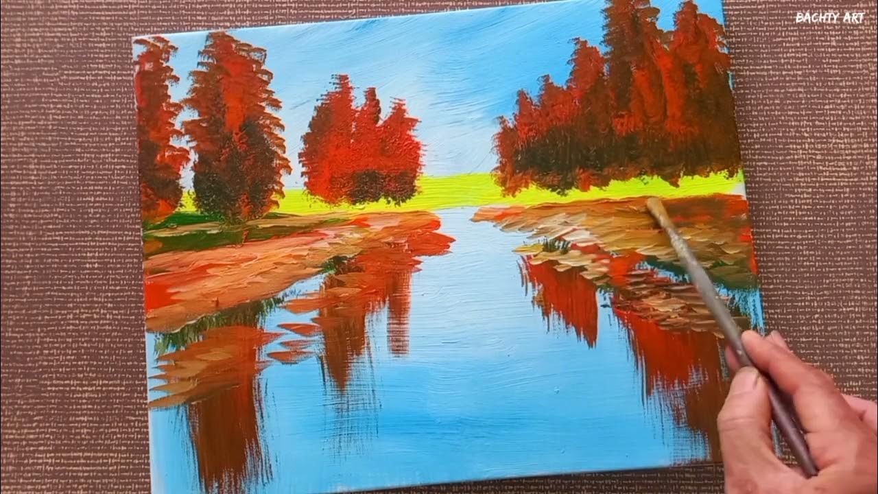 Scenery Step By Step 135 acrylics Painting Bachty Art YouTube scenery-step-by-step-135-acrylics-painting-bachty-art-youtube