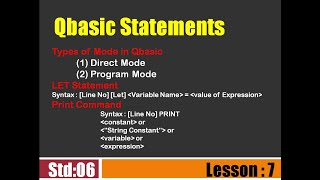 Lesson 7 Qbasic Statements STD (6) 07 02 2022