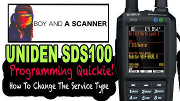 Uniden SDS100 Programming Quickie! How To Manually Change The Service Type For A System