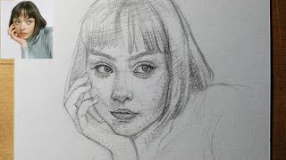 Learn to draw a girl's face using loomis method | drawing tutorial