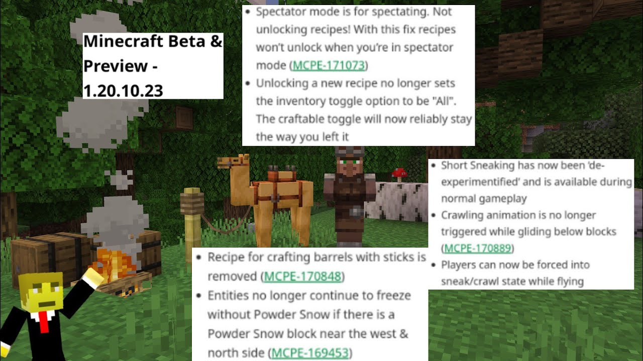 Minecraft Article Net: 1.20.10.23 beta released! recipe unlocking ...