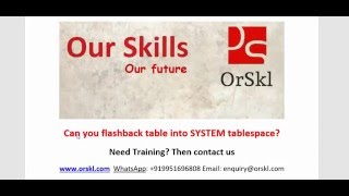 Can you flashback table into SYSTEM tablespace?