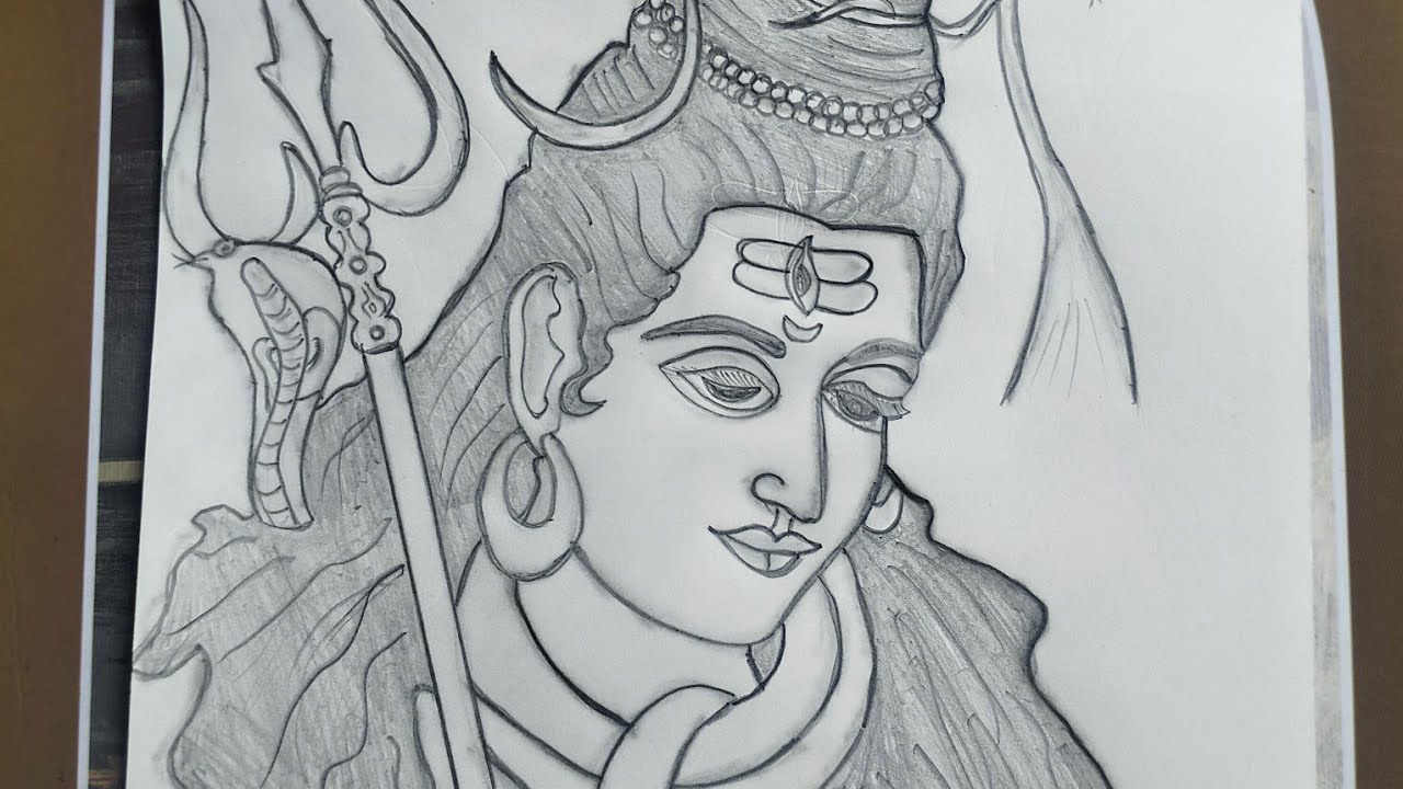 How to draw Lord shiva! Easy drawing of lord Lord Mahadev! Step by step ...