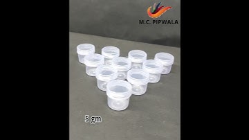 "5gm Round PP Container with Transparent Bottom and Cap by M.C. Pipwala"