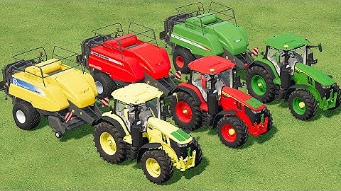 LOADING OF COLORS ! BALE MAKING & LOADING with COLORED EQIUPMENT ! Farming Simulator 22