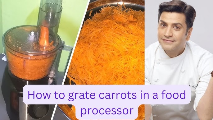 Chopping Carrots Fine Grater Using Electric Food Processor Stock Photo by  ©andreygonchar 350936044