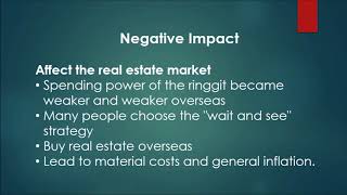 The Impact of Depreciation of Ringgit on Malaysia Economy