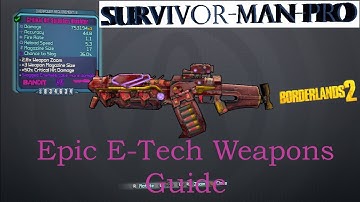 Borderlands 2 Epic E-Tech Weapons Guide! (Bandit Splasher Blashter)