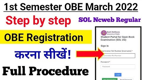 Du sol First Semester OBE Registration Step by step Full Procedure For Exam March 2022