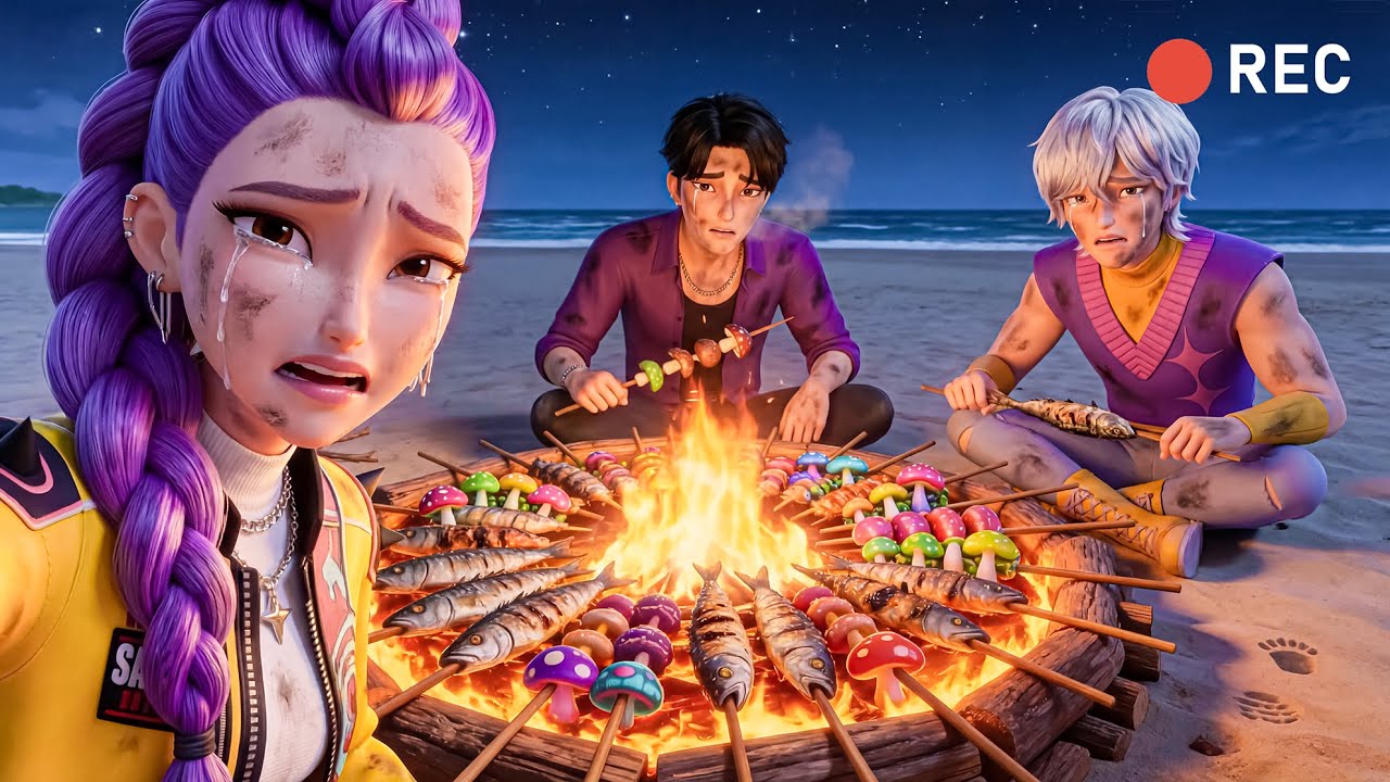 Survival Challenge on a Deserted Island 🏝️🔥 | K-Pop Demon Hunter Survival Skills Vlog ⚔️