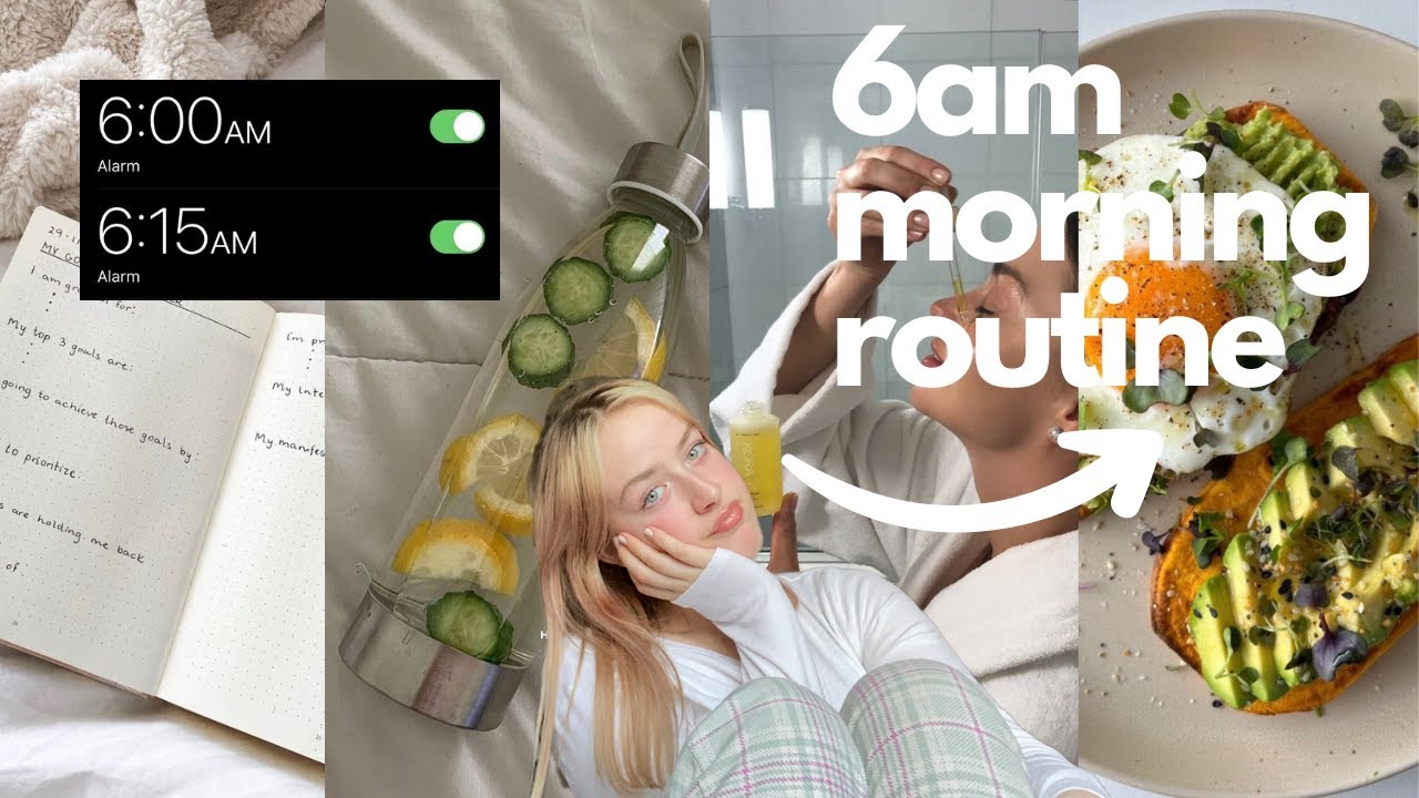 6AM MORNING ROUTINE 🩶 | journaling, skincare, healthy breakfast - YouTube