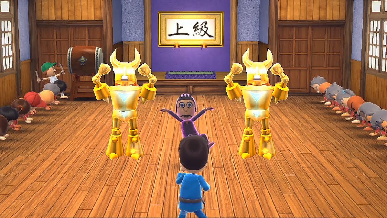 Wii Party U Minigames - Dojo Domination Advanced - Oldbie Vs Larry Koopa