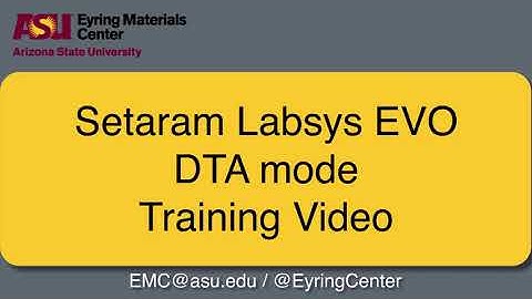 Setaram Labsys EVO (DTA mode)  training video
