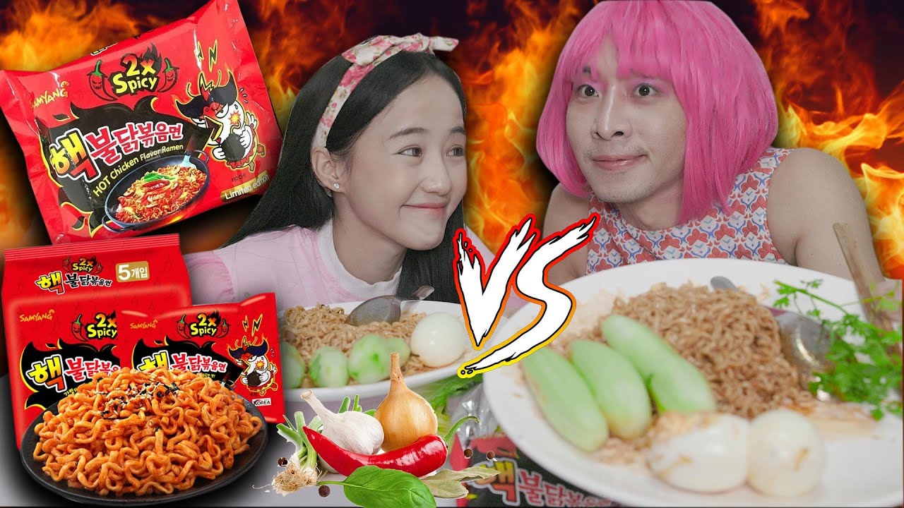 Sib Tw Noj Ma Maj Kaus Lim Ntsim Heev. แข่งกินมาม่า เผ็ดเกาหลี