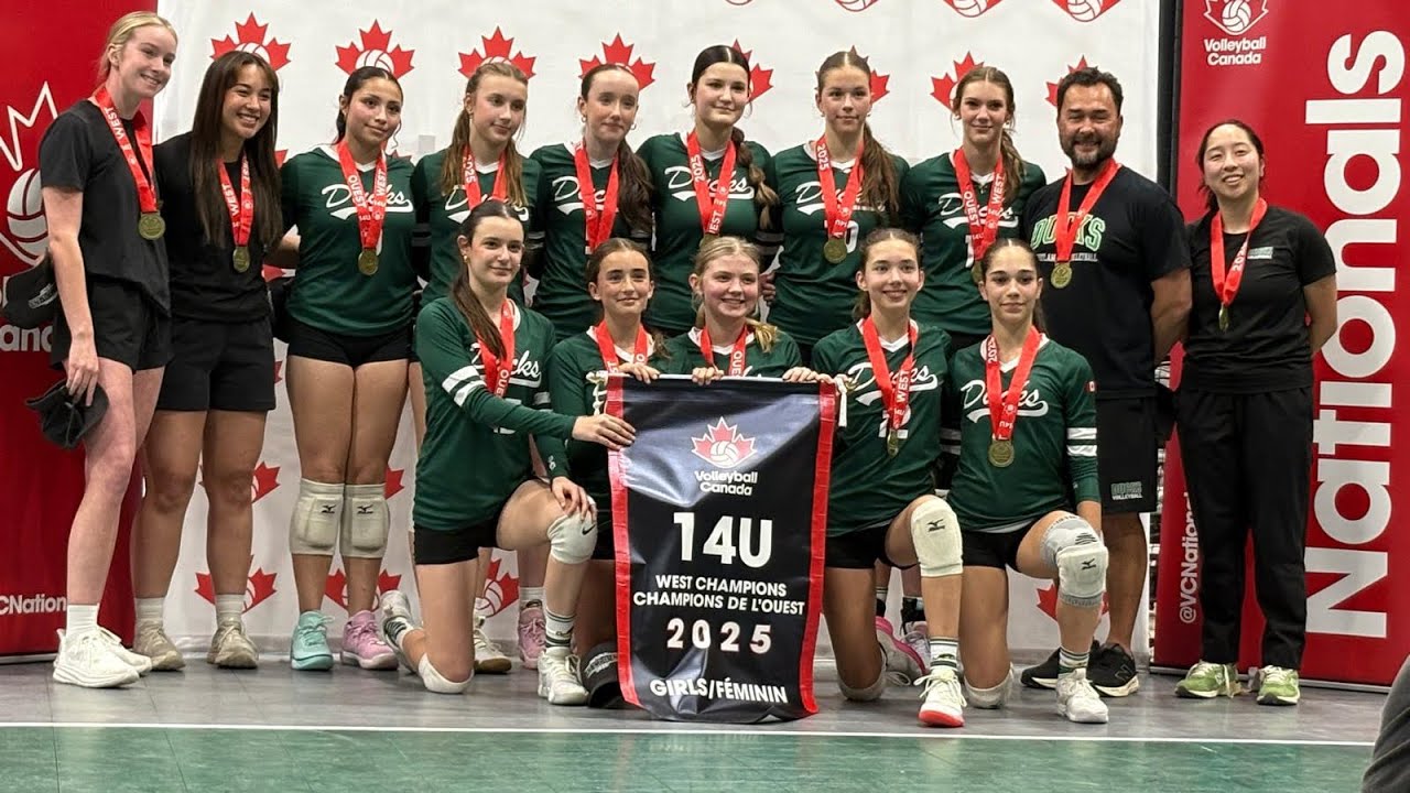Volleyball Canada Nationals 14U 2025 Ducks 14-1 vs Junior Bison VB Club 14U Gold