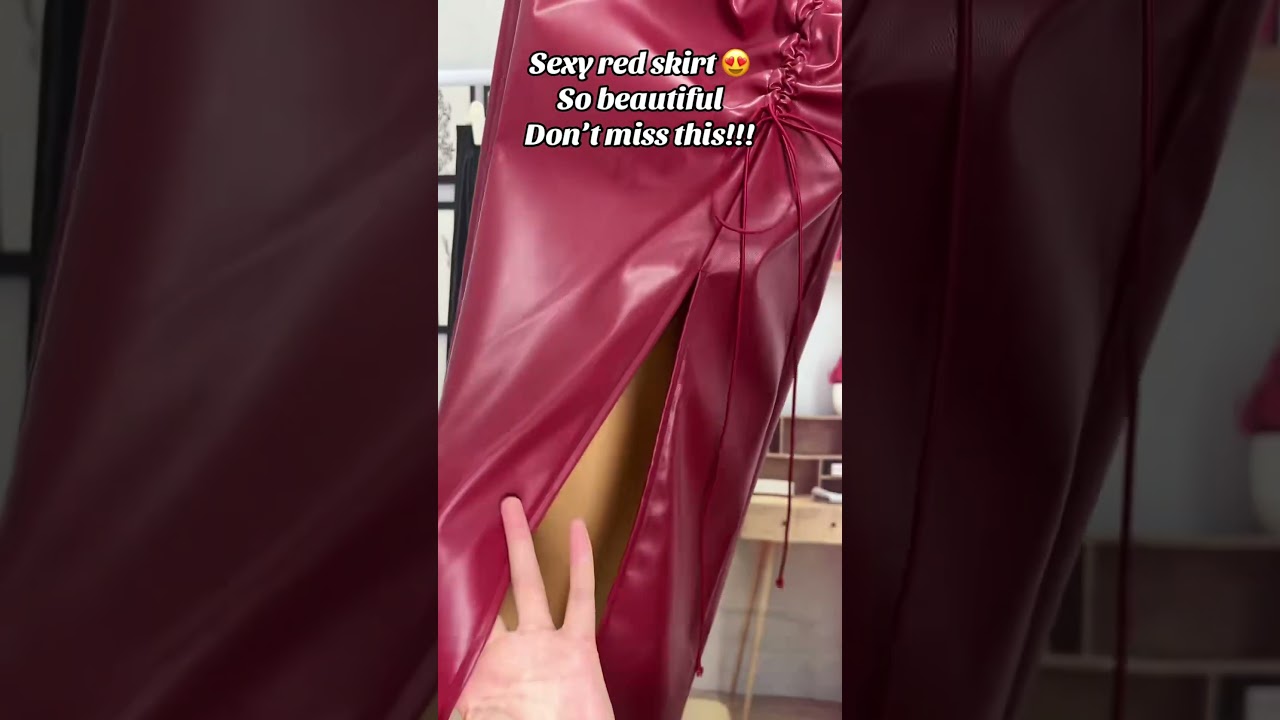 Red Leather Skirt Style 
