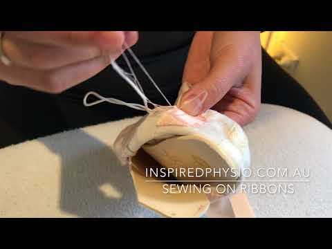 Sewing Ribbons on Pointe Shoes