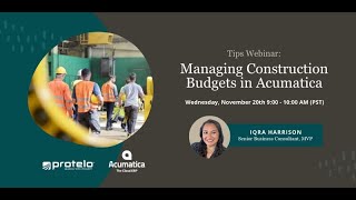 Managing Construction Budgets in Acumatica