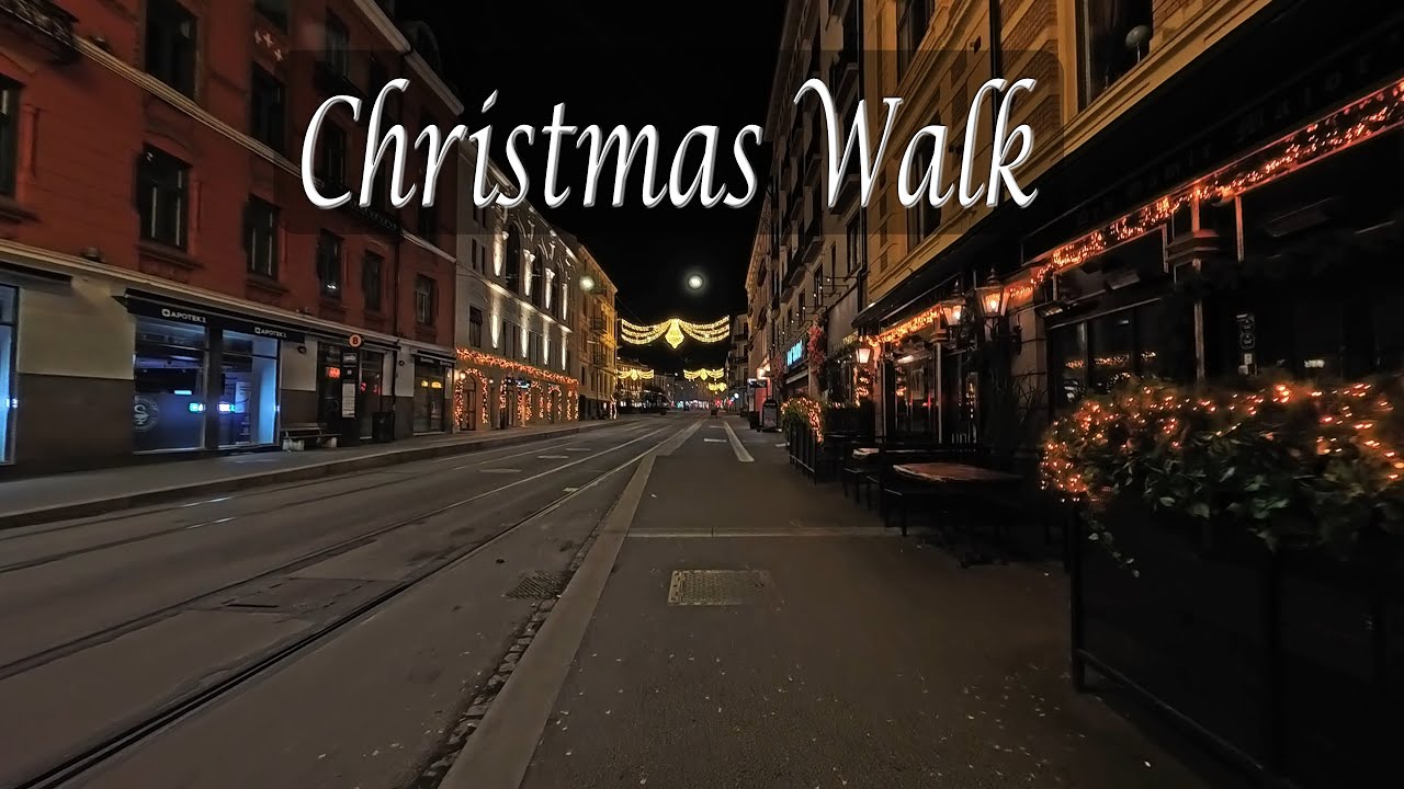 Early Morning Christmas Walk in Oslo / City Walk.