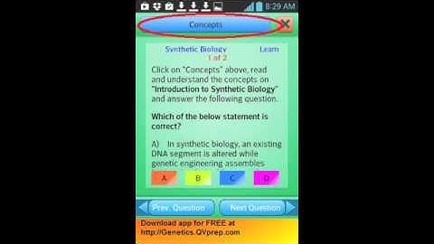 Medical Educational apps QVprep Learn genetics and Genetic Engineering app video part 13 14