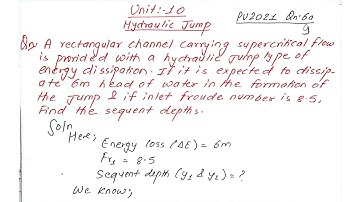 Hydraulic Jump | Numerical | Types:1 | Prashant YT | Hydraulics | BE Civil | 4th Sem | Sequent depth