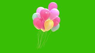 Balloons Floating in Air Green Screen l HD