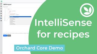 IntelliSense for recipes - Orchard Core Demo